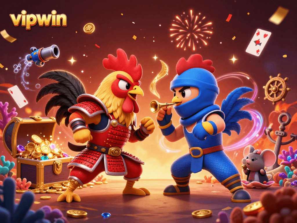 Experience dynamic gameplay at vipwin with thrilling rooster standoffs and vibrant treasures.