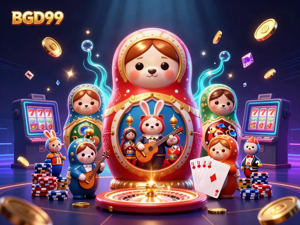 Experience the thrill of BGD99 with vibrant casino-themed characters and elements.