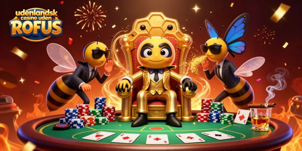 Engage with udenlandsk casino uden ROFUS featuring a vibrant 3D scene of gambling action