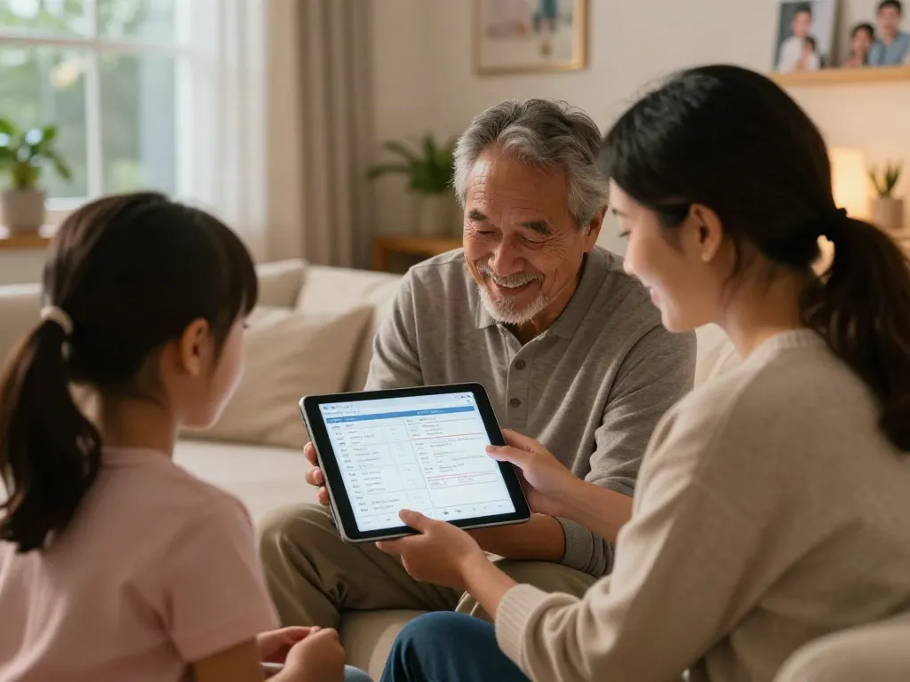 Application pour aidants familiaux facilitant la coordination des soins familiaux à domicile.