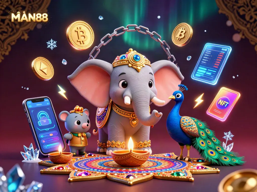 Engage with MAN88's exciting casino experience featuring vibrant 3D characters and dynamic elements in a captivating setting.