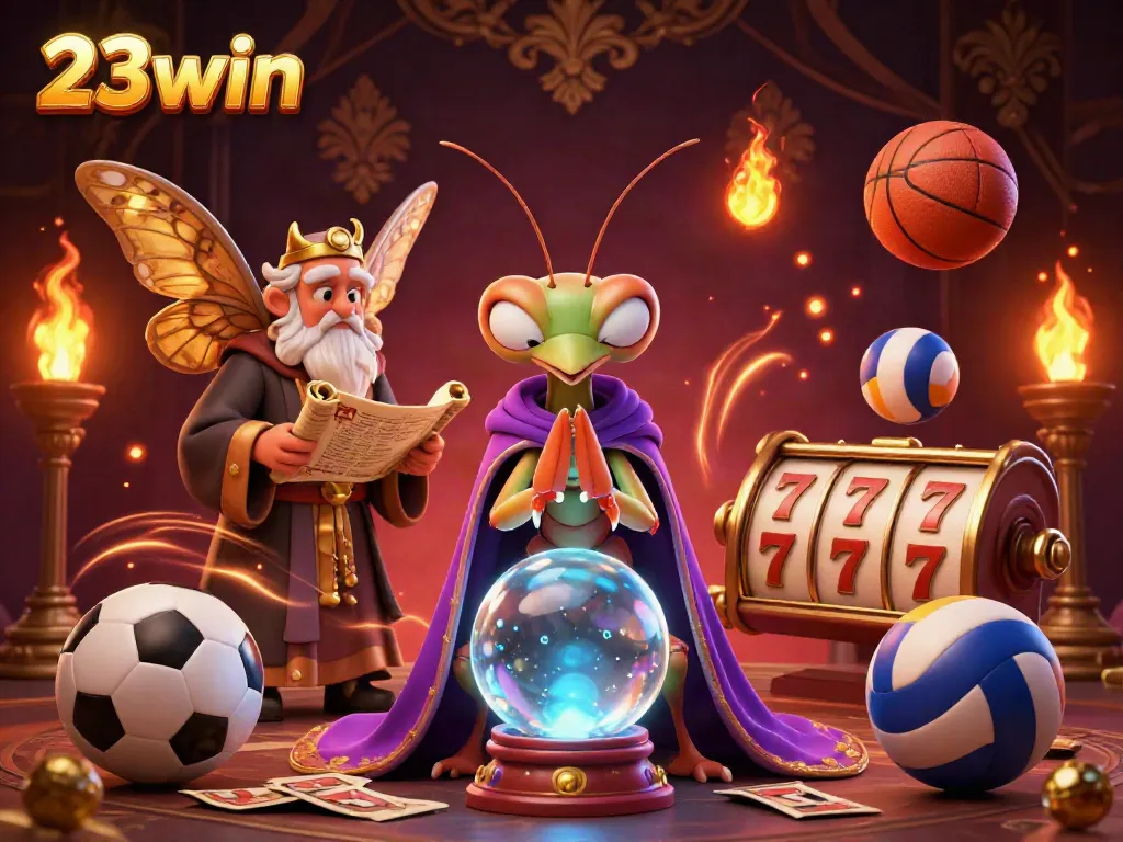 Experience the magic of 23win as you engage with enchanted characters in a vibrant casino environment.
