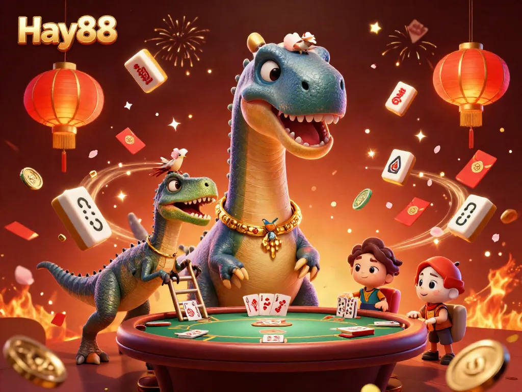 Engage with Hay88's vibrant casino experience featuring dynamic gambling characters and festive elements.