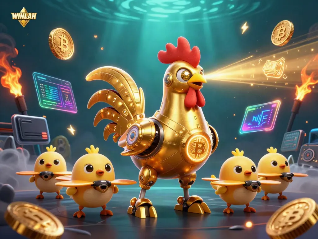 Experience the excitement of WINLAH with this vibrant 3D digital casino scene.
